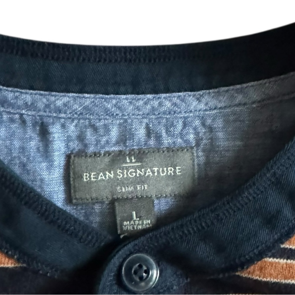 LL Bean Signature Men’s Henley – Stripe Long Sleeve Slim Fit (L) - Picture 7 of 7